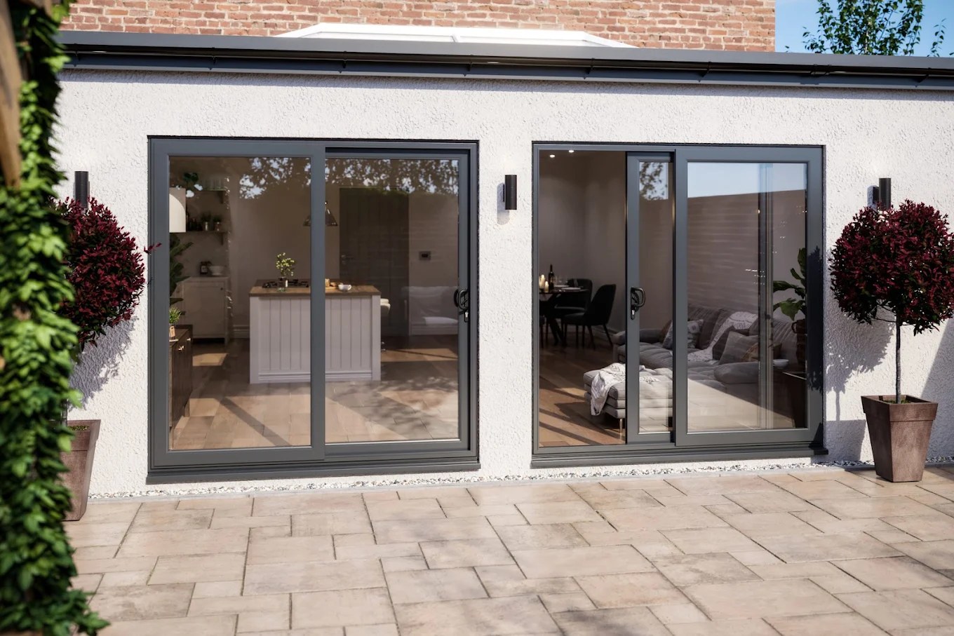 anthracite grey sliding patio doors fitted in Gateshead