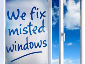 a misted window compared to a repaired sealed unit 